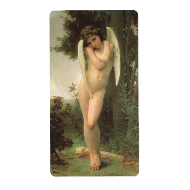 Étiquette Portrait d'ange de Cupid (Cupidon) par Bouguereau (Devant)