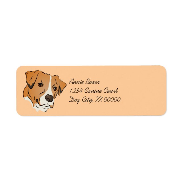 Étiquette Portrait de chien graphique de mélange de boîtes (Devant)