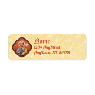 Étiquette Portrait de Saint-Joseph dans un octofoil (TF 02)