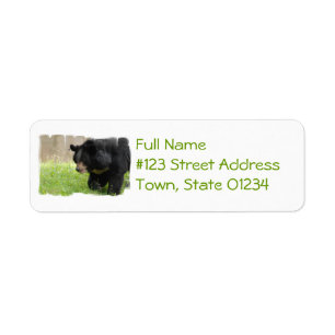 Étiquette postale asiatique d'ours noir
