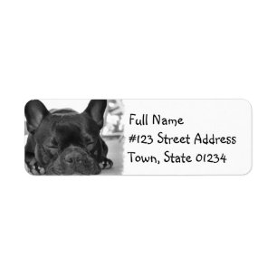 Étiquette postale de bouledogue français