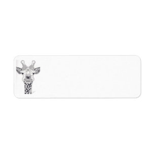 Étiquette postale de girafe