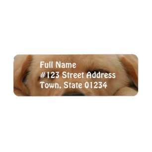 Étiquette postale de golden retriever de sommeil