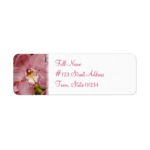 Étiquette postale rose d'orchidée