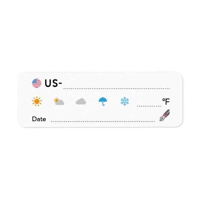 Étiquette Postcroisement ID US America Météo Date ル Météo (Devant)