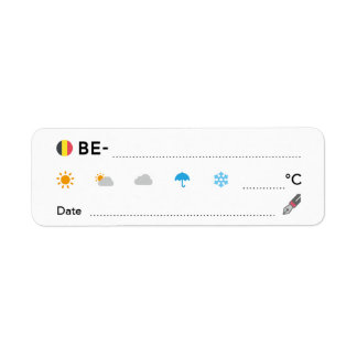 Étiquette Postcrossing ID BE Belgium België Weather Date ラベル
