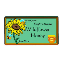 Étiquette Pot de tournesol et de miel