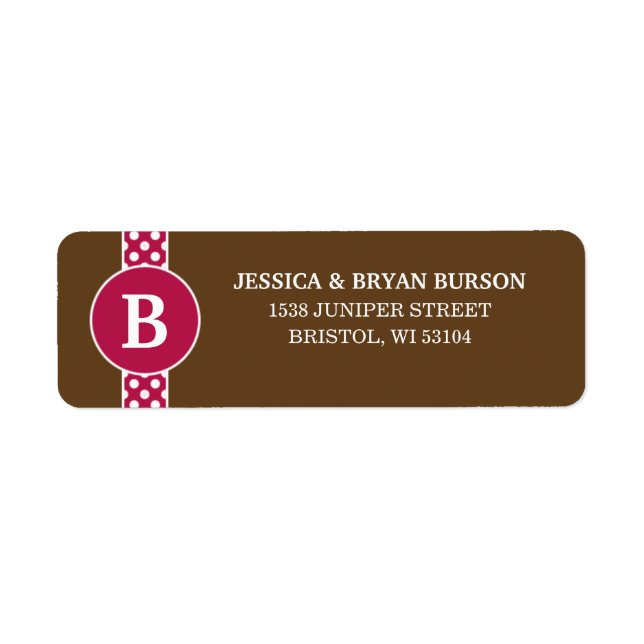 Étiquette Pots de dainté de framboise Famille Monogramme per (Devant)