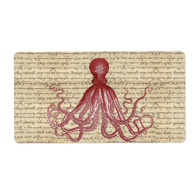 Étiquette poulpe vintage (Devant)