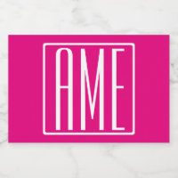 3 Initiales Monogramme | Blanc sur rose chaud