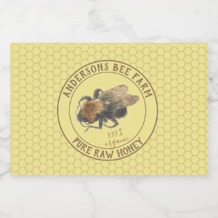 Étiquette Pour Bocaux Abeille vintage et nid d'abeilles de l'étiquette 