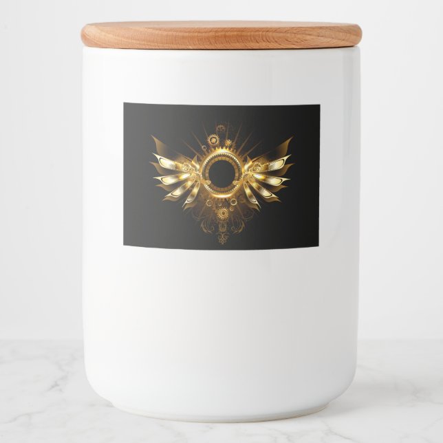 Étiquette Pour Bocaux Ailes de Steampunk (Devant)