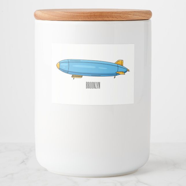 Étiquette Pour Bocaux Airship cartoon illustration (Devant)
