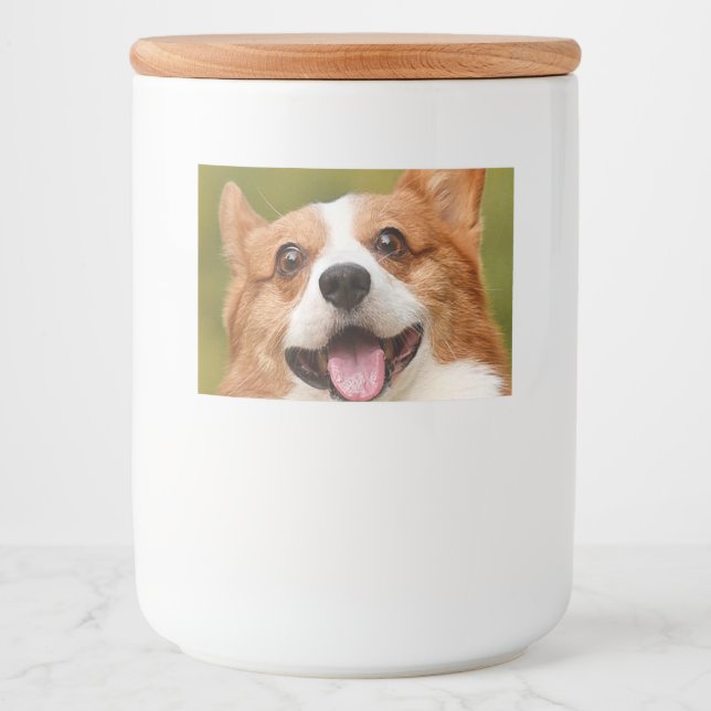 Étiquette Pour Bocaux Ajouter photo de chien personnalisé Customisé (Devant)