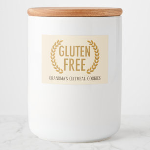 Étiquette Pour Bocaux Alimentation sans gluten Avertissement Allergie Li