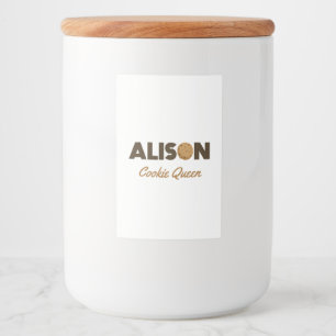 Étiquette Pour Bocaux Alison cookie queen