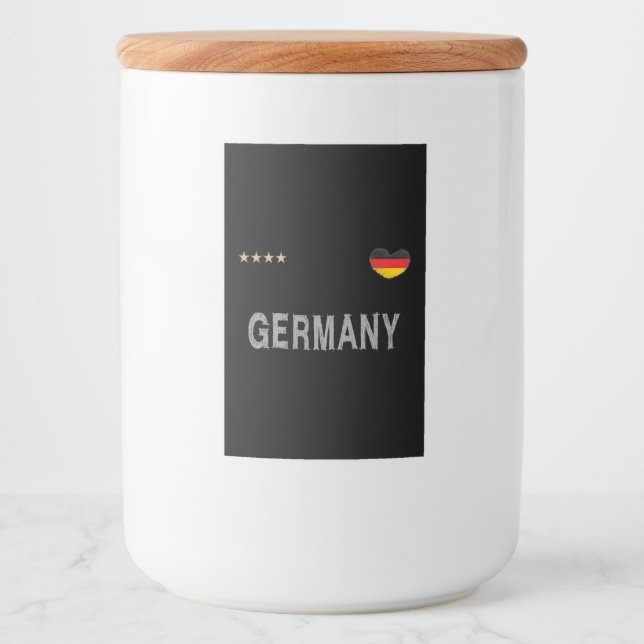 Étiquette Pour Bocaux Allemagne Football Fan Chemise Coeur (Devant)