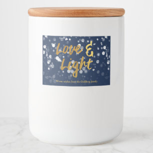 Étiquette Pour Bocaux Amour & Lumière Hanukkah Bokeh Faux Foil Lovely