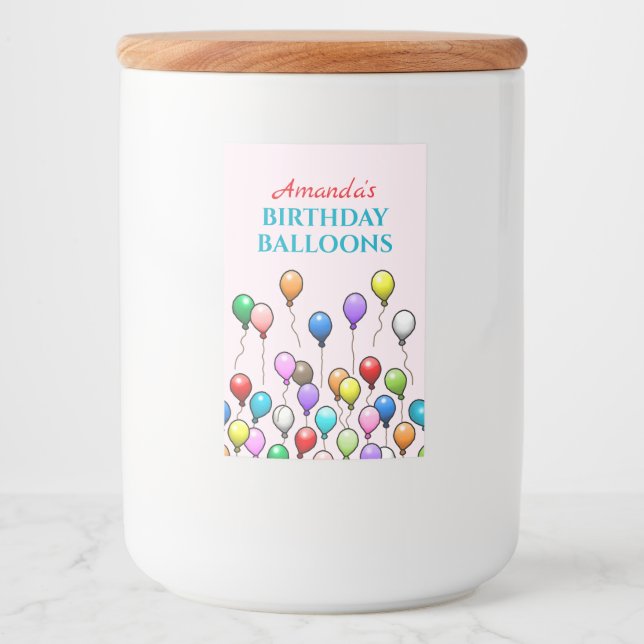 Étiquette Pour Bocaux Ballons d'anniversaire (Devant)