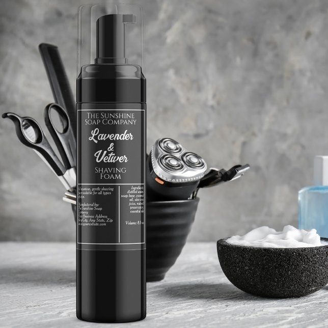 Étiquette Pour Bocaux Bouteille de cosmétique noir et blanc imperméable  (Créateur téléchargé)