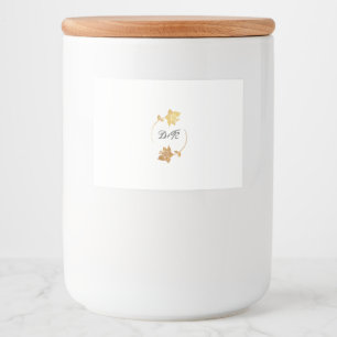 Étiquette Pour Bocaux Cadeau floral de guirlande d'initiales noires d'or