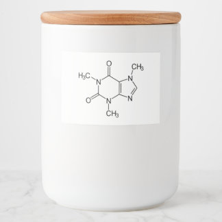 Étiquette Pour Bocaux Caféine Molécule Chimie Café Atomes