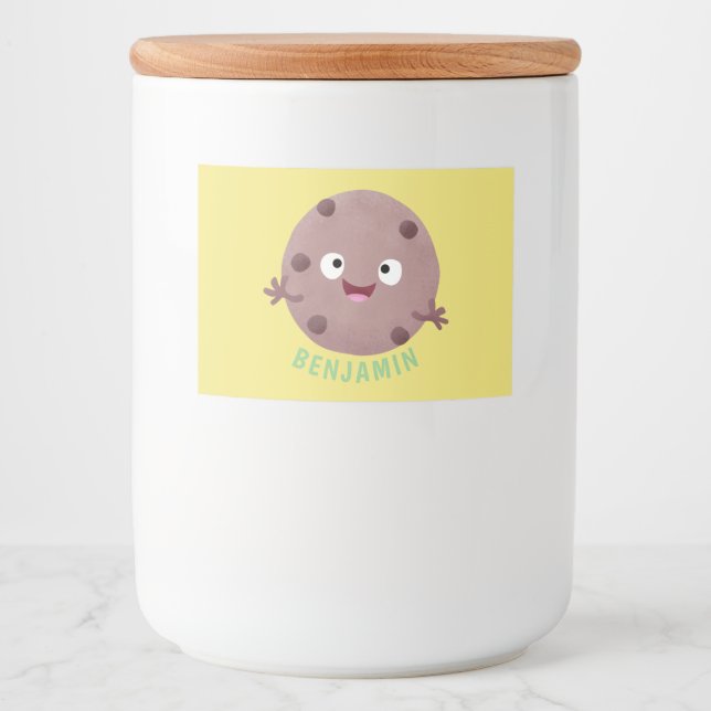 Étiquette Pour Bocaux Caricature de biscuit à puce en chocolat (Devant)