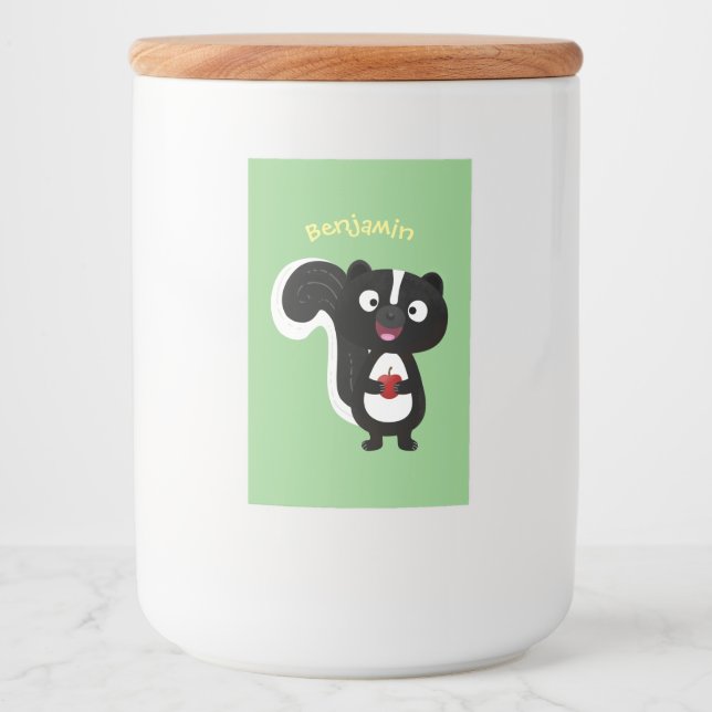Étiquette Pour Bocaux Caricature de skunk jote happy (Devant)