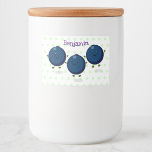 Étiquette Pour Bocaux Caricature mignonne de bleuets violets