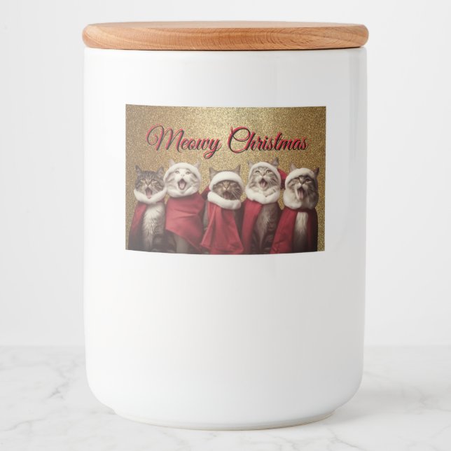 Étiquette Pour Bocaux Chanter des chats (Devant)