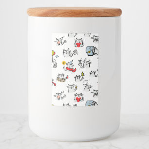 Étiquette Pour Bocaux Chats amusants, lait et magie.
