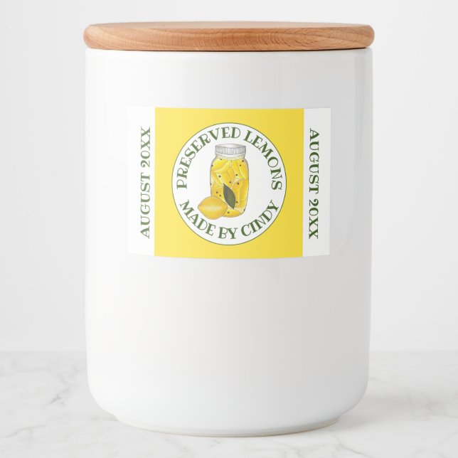 Étiquette Pour Bocaux Citrons Préservés Fruits D'Agrumes Fruit Maison Ca (Devant)