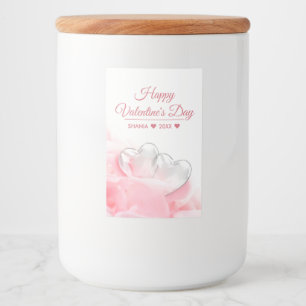 Étiquette Pour Bocaux Coeurs de verre romantique Heureuse Sainte-Valenti