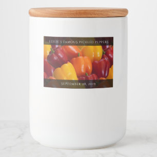 Étiquette Pour Bocaux Coloré Tasty Rouge Orange Poivrons Jaune