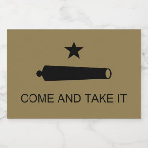 Étiquette Pour Bocaux Come & Take It ! Flag de Texas State