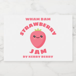 Étiquette Pour Bocaux Confiture aux fraises de Kawaii
