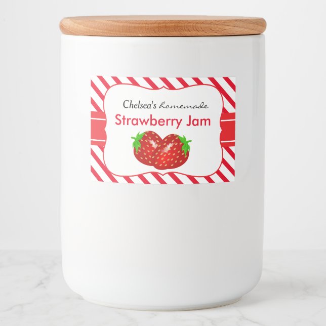 Étiquette Pour Bocaux Confiture de fraises ou gelées (Devant)