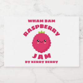 Étiquette Pour Bocaux Confiture de framboise Kawaii