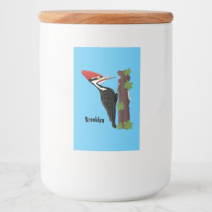 Étiquette Pour Bocaux Cue drôle Pileated woodpecker dessin d'illustratio