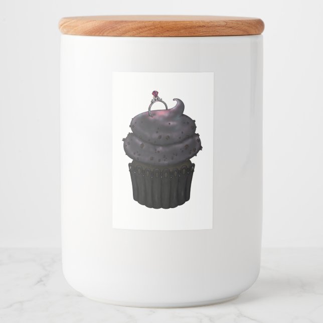 Étiquette Pour Bocaux Cupcake Fiançailles doux (Devant)