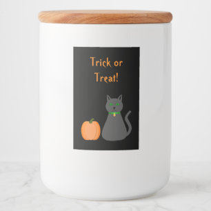 Étiquette Pour Bocaux Cute Halloween Chat et Citrouille Personnalisé