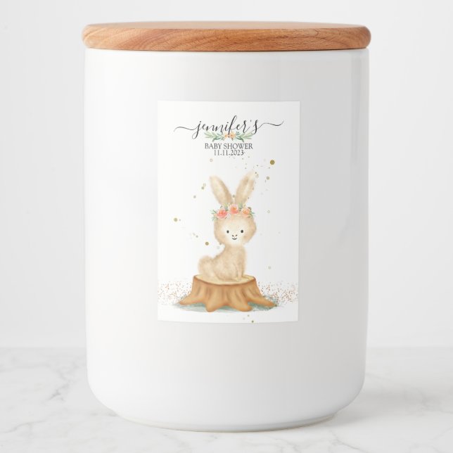 Étiquette Pour Bocaux Cute Rabbit wildlife farm forest animal (Devant)