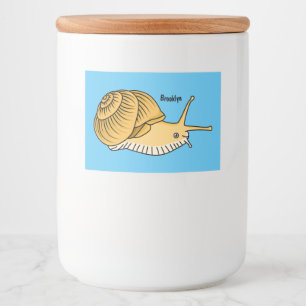 Étiquette Pour Bocaux Cute yellow snail cartoon
