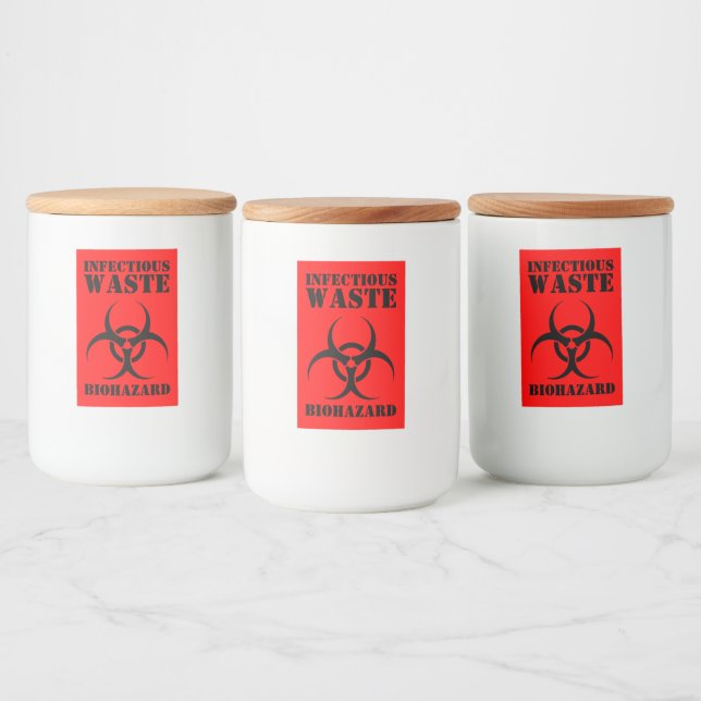 Étiquette Pour Bocaux Déchets infectieux amusants Biodanger Halloween (Bouteilles)