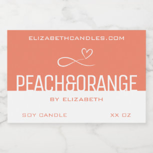 Étiquette Pour Bocaux Design Moderne Simple Peach White Candle &