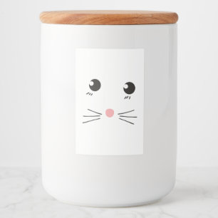 Étiquette Pour Bocaux Dessin au trait de visage de chat