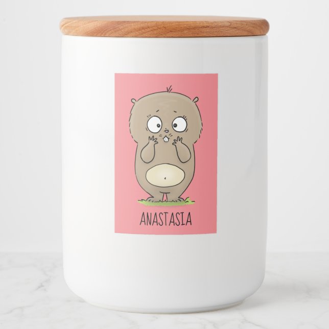 Étiquette Pour Bocaux Dessin d'adorable hamster (Devant)