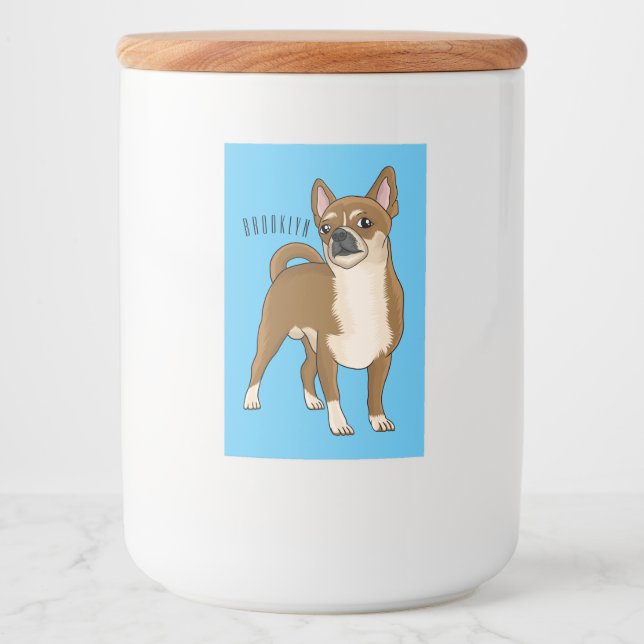 Étiquette Pour Bocaux Dessin de Chihuahua pour chien (Devant)