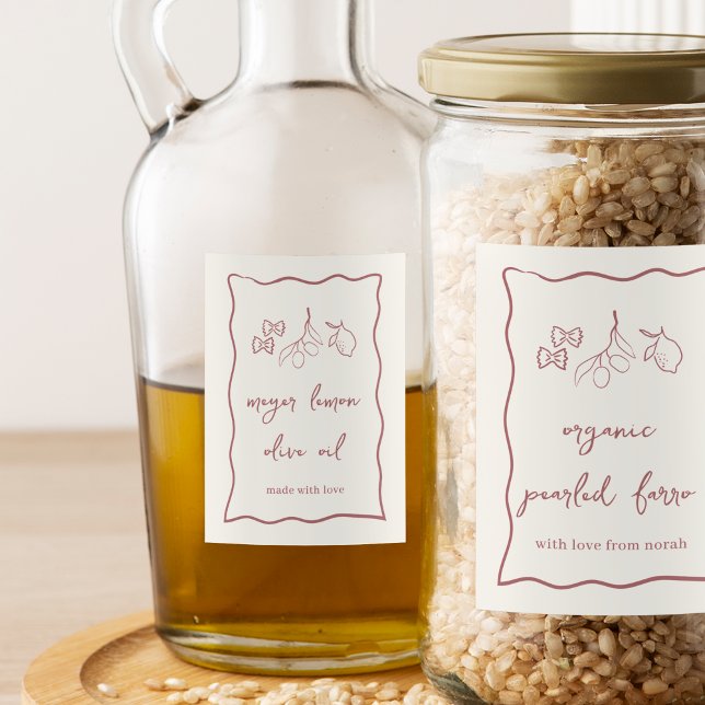 Étiquette Pour Bocaux Dolce Vita Rayure Ondulée Italien (Créateur téléchargé)