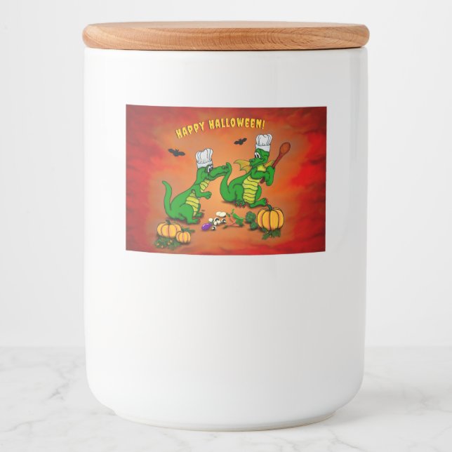 Étiquette Pour Bocaux Dragons - Joyeux Halloween ! Aujourd'hui je vais c (Devant)